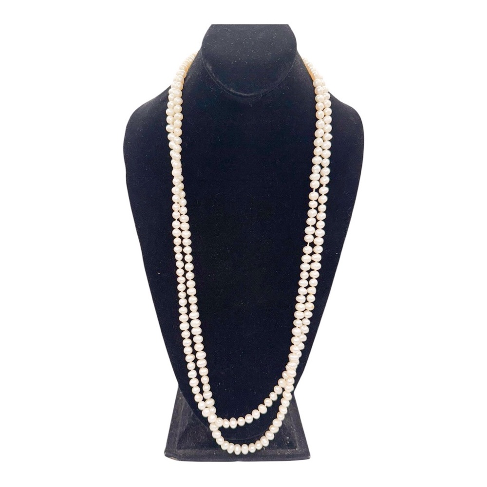 Long Strand Baroque Freshwater Pearls Beaded Necklace - Picture 5 of 5